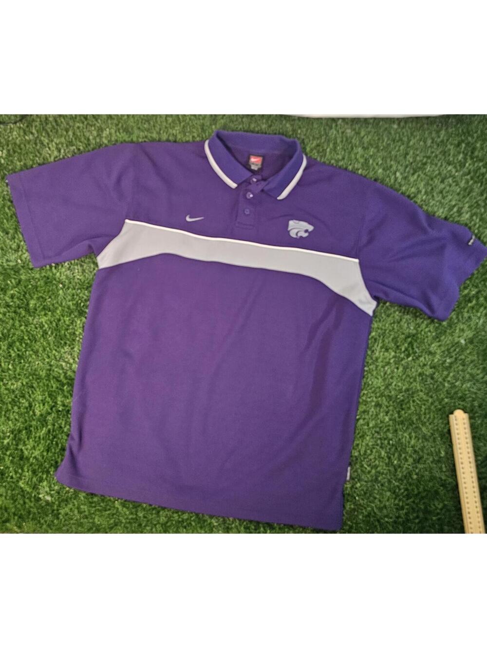 Kansas State Wildcats Nike Dri-Fit Polo Shirt Men's XL Purple Short Sleeve